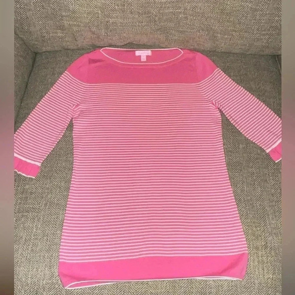 Lilly Pulitzer WMN pink striped shirt top size small EUC - Picture 2 of 7